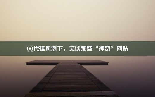 QQ代挂风潮下，笑谈那些“神奇”网站