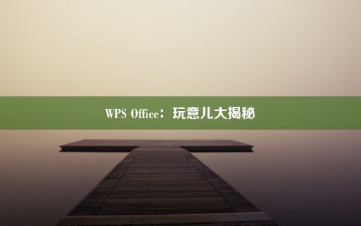 WPS Office：玩意儿大揭秘