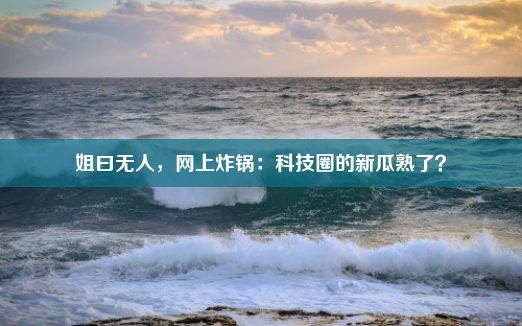 姐曰无人，网上炸锅：科技圈的新瓜熟了？