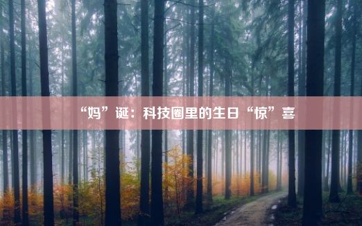 “妈”诞：科技圈里的生日“惊”喜