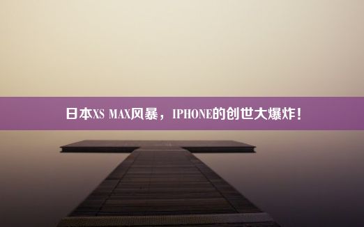 日本XS MAX风暴，IPHONE的创世大爆炸！