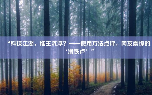 “科技江湖，谁主沉浮？——使用方法点评，网友震惊的‘滑铁卢’”