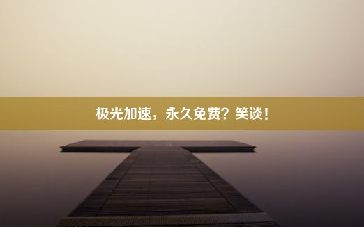 极光加速，永久免费？笑谈！