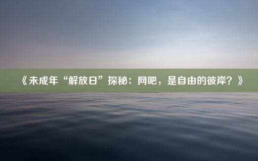 《未成年“解放日”探秘：网吧，是自由的彼岸？》