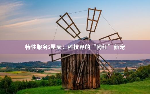 特性服务5星辰：科技界的“网红”新宠