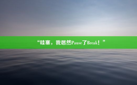 “哇塞，我居然Pause了Break！”