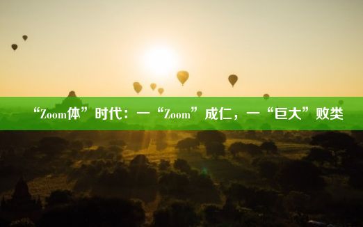 “Zoom体”时代：一“Zoom”成仁，一“巨大”败类