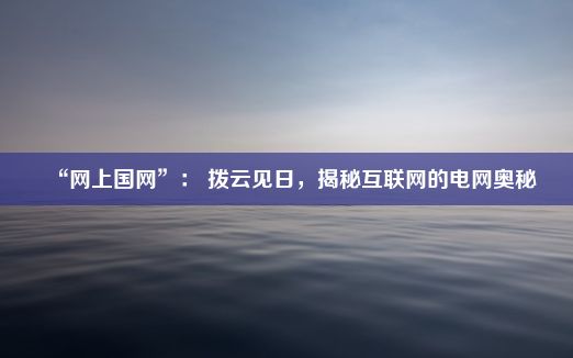 “网上国网”： 拨云见日，揭秘互联网的电网奥秘