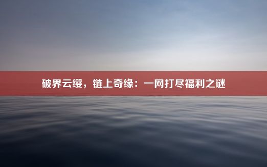 破界云缨，链上奇缘：一网打尽福利之谜