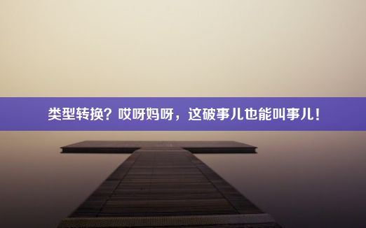 类型转换？哎呀妈呀，这破事儿也能叫事儿！