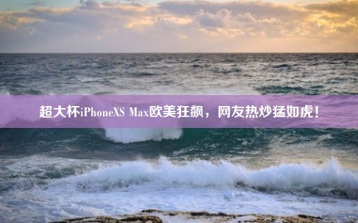 超大杯iPhoneXS Max欧美狂飙，网友热炒猛如虎！