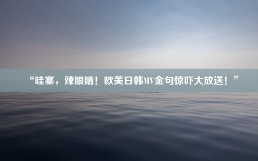 “哇塞，辣眼睛！欧美日韩MV金句惊吓大放送！”