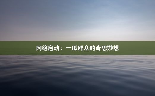 网络启动：一瓜群众的奇思妙想