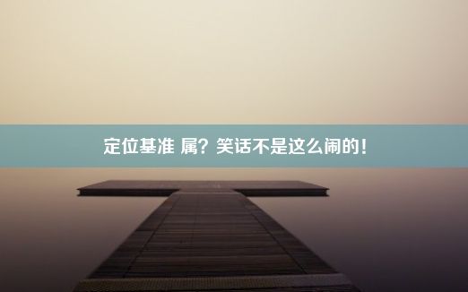 定位基准 属？笑话不是这么闹的！