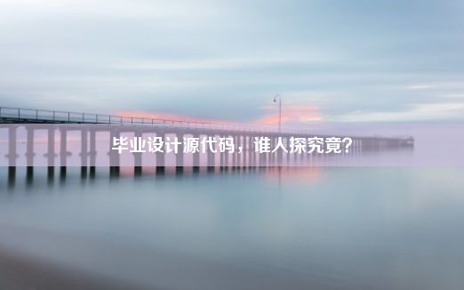 毕业设计源代码，谁人探究竟？