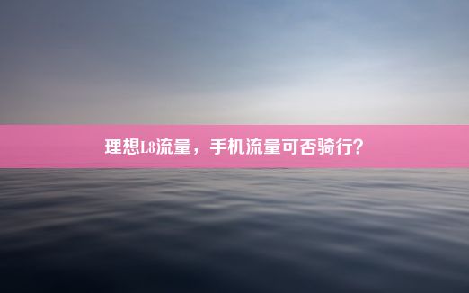 理想L8流量，手机流量可否骑行？