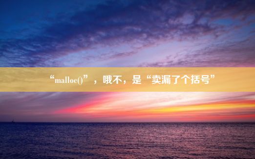 “malloc()”，哦不，是“卖漏了个括号”