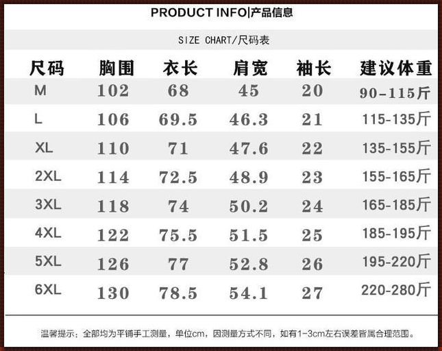 日本衣服尺码：神秘的面纱