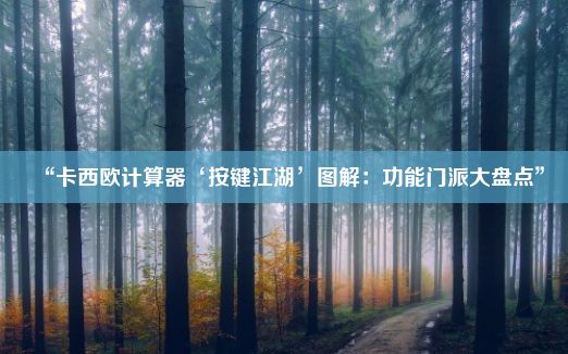 “卡西欧计算器‘按键江湖’图解：功能门派大盘点”