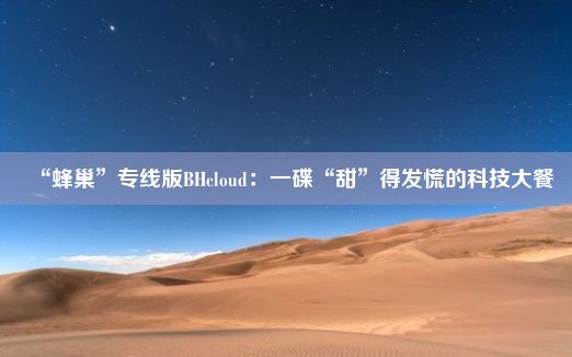 “蜂巢”专线版BHcloud：一碟“甜”得发慌的科技大餐