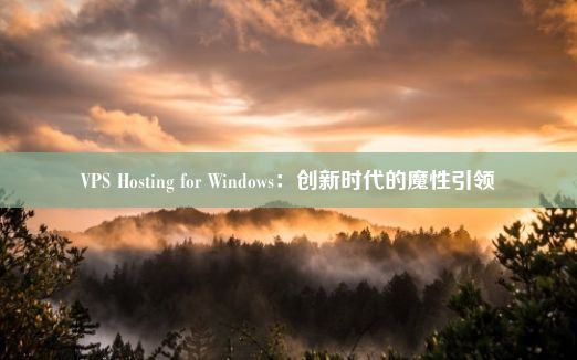 VPS Hosting for Windows：创新时代的魔性引领