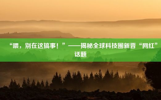 “喂，别在这搞事！”——揭秘全球科技圈新晋“网红”话题