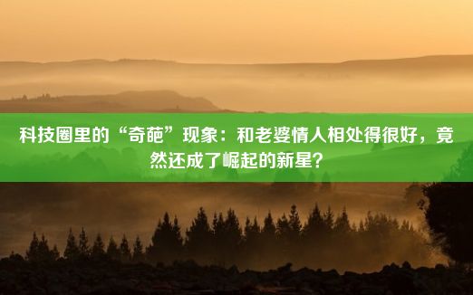 科技圈里的“奇葩”现象：和老婆情人相处得很好，竟然还成了崛起的新星？