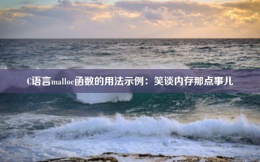 C语言malloc函数的用法示例：笑谈内存那点事儿