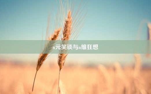 n元笑谈与n维狂想