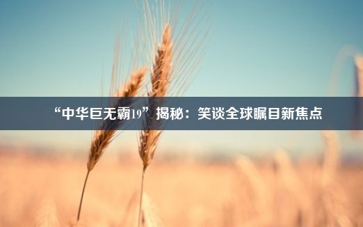 “中华巨无霸19”揭秘：笑谈全球瞩目新焦点