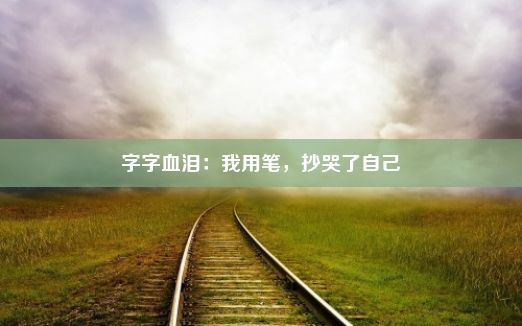 字字血泪：我用笔，抄哭了自己