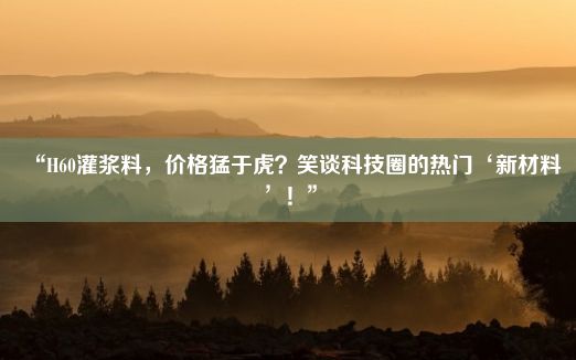 “H60灌浆料，价格猛于虎？笑谈科技圈的热门‘新材料’！”