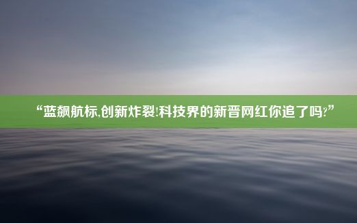 “蓝飙航标,创新炸裂!科技界的新晋网红你追了吗?”