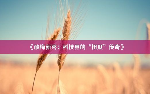 《酸梅新秀：科技界的“扭瓜”传奇》