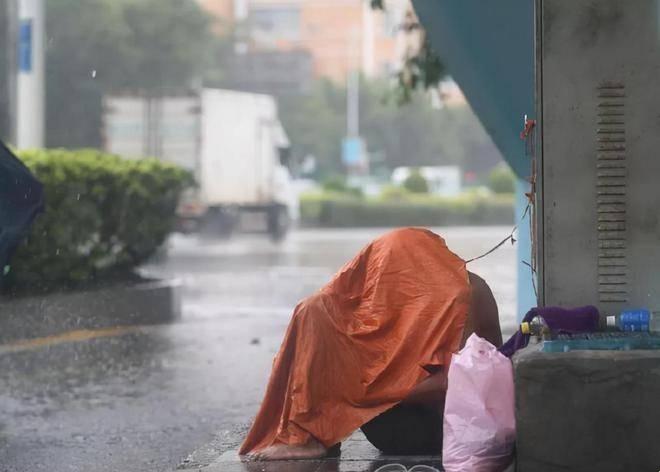 桥下流浪汉，雨中巧匠心