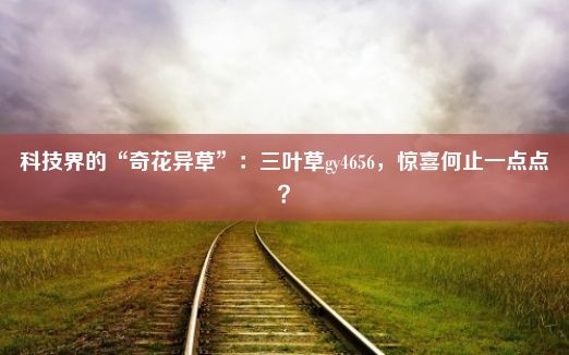 科技界的“奇花异草”：三叶草gy4656，惊喜何止一点点？