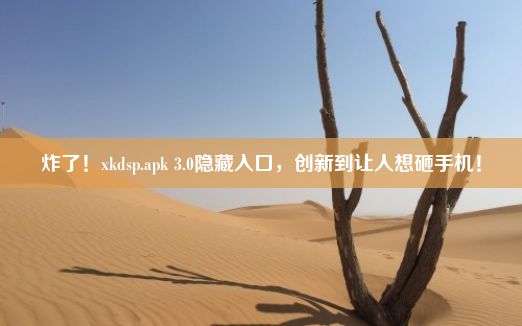 炸了！xkdsp.apk 3.0隐藏入口，创新到让人想砸手机！