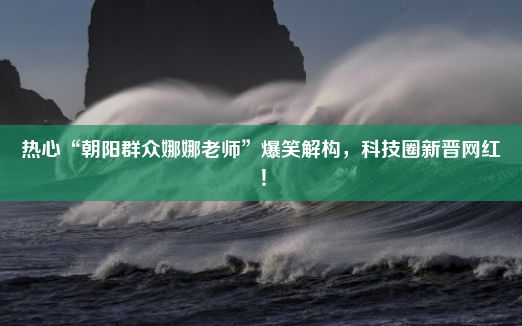 热心“朝阳群众娜娜老师”爆笑解构，科技圈新晋网红！