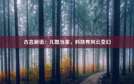 古言新语：儿媳当家，科技界风云变幻