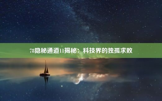 78隐秘通道11揭秘：科技界的独孤求败